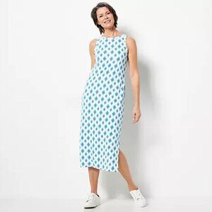 Candace Cameron Bure Regular Fitted Tank Dress Medium Blue A488214